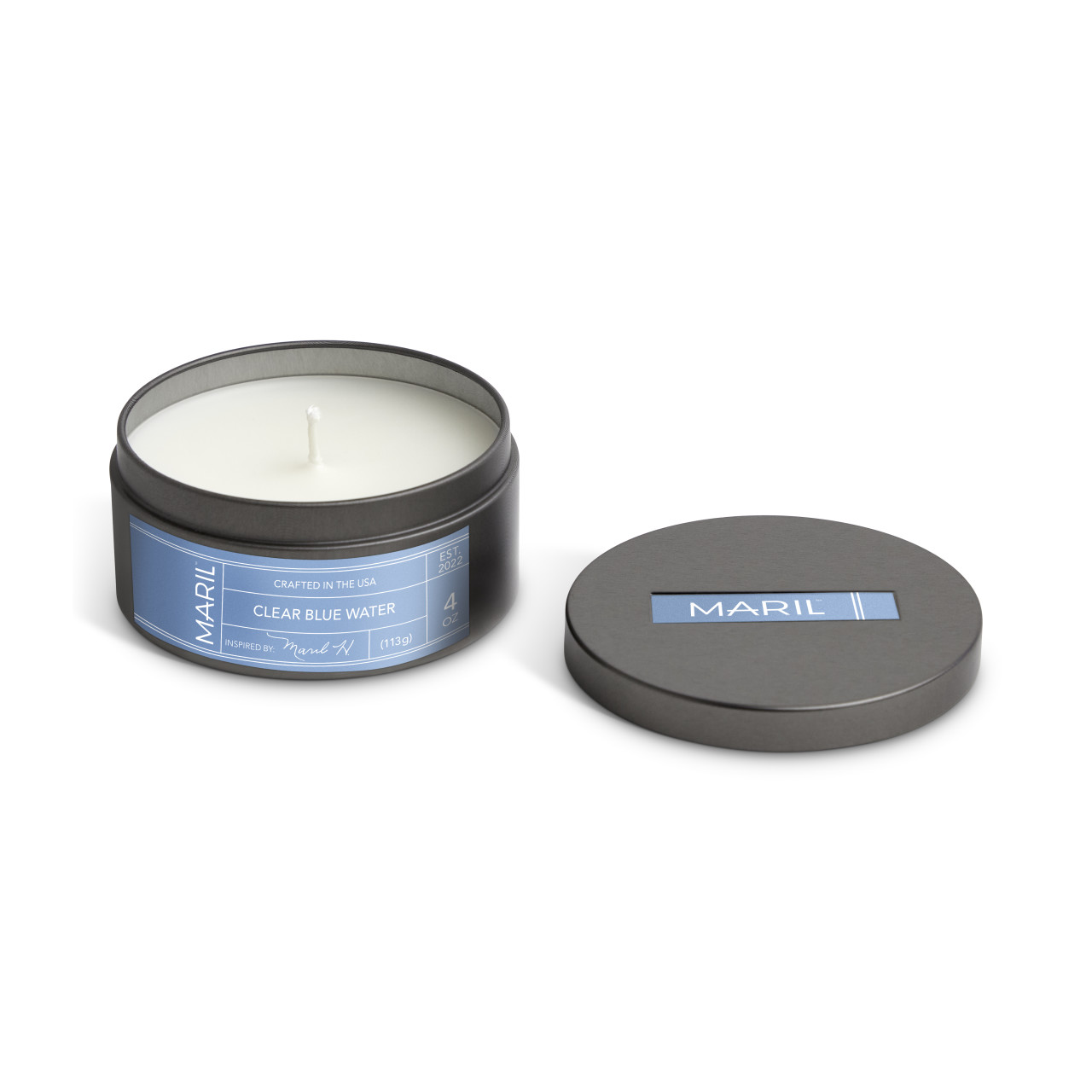 Clear Blue Water 4 oz. Travel Candle - MARIL thumbnail