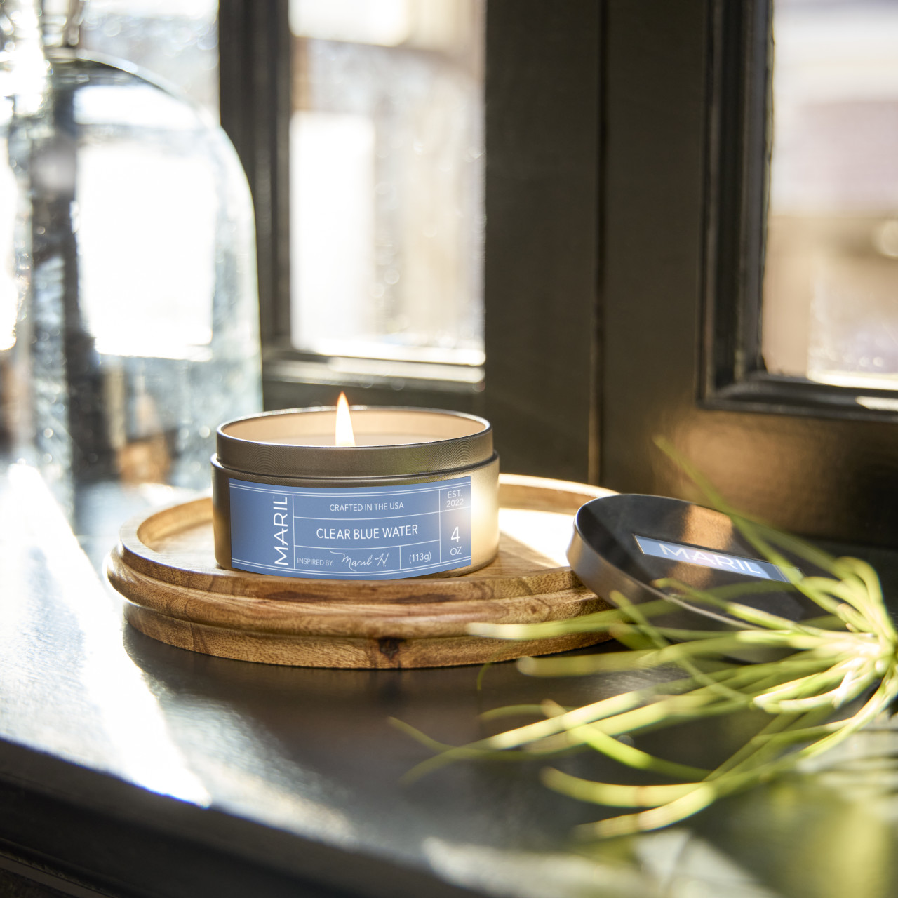Clear Blue Water 4 oz. Travel Candle - MARIL thumbnail