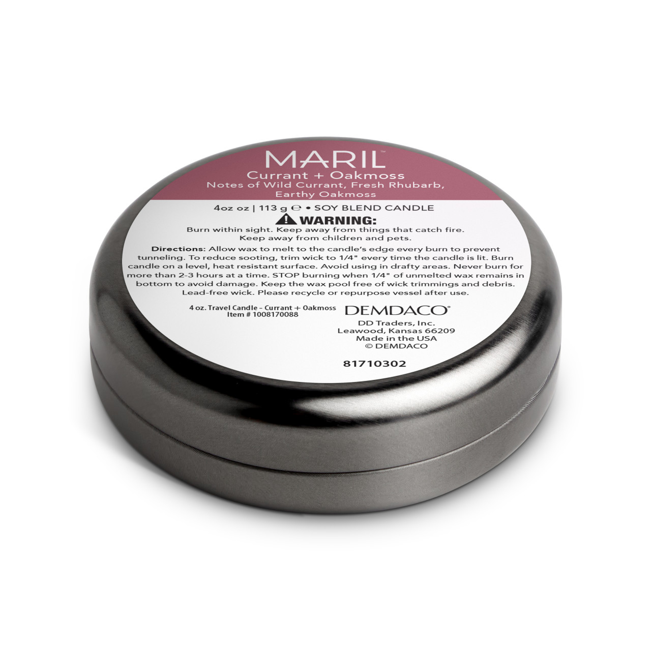 Currant + Oakmoss 1.75 oz. Demi Candle - MARIL thumbnail