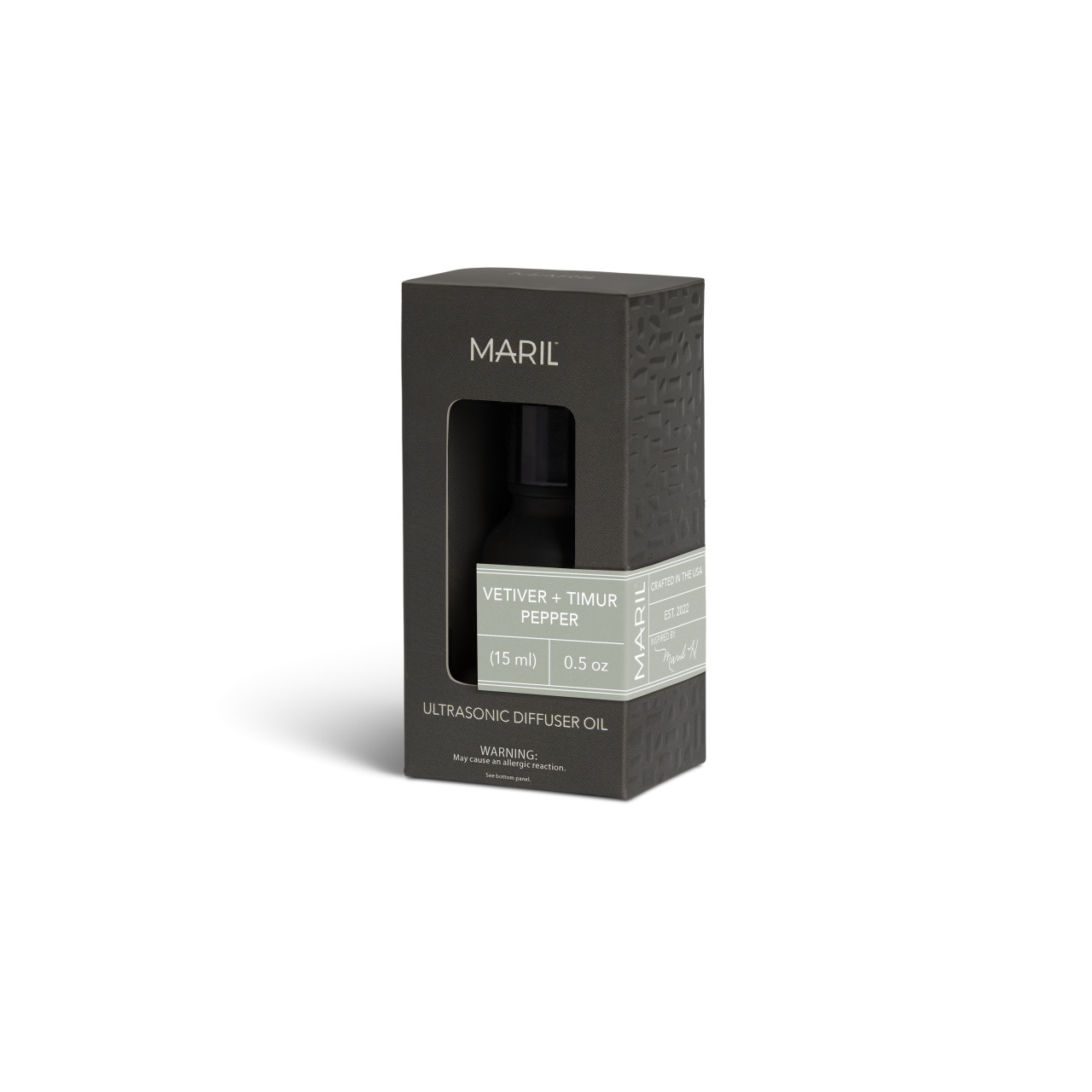 Vetiver + Timur Pepper .5 fl oz. Ultrasonic Diffuser Oil - MARIL thumbnail