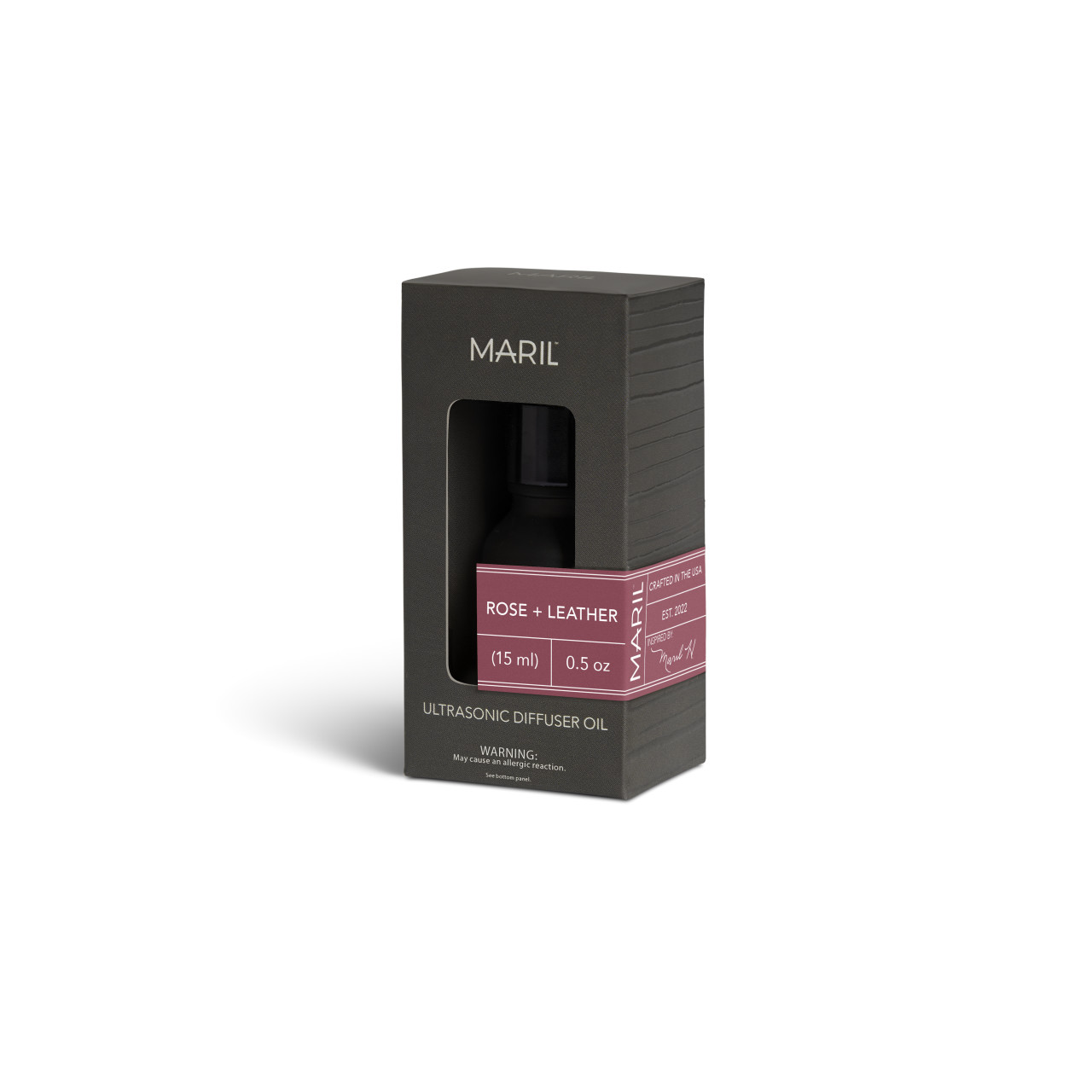 Rose + Leather .5 fl oz. Ultrasonic Diffuser Oil - MARIL thumbnail