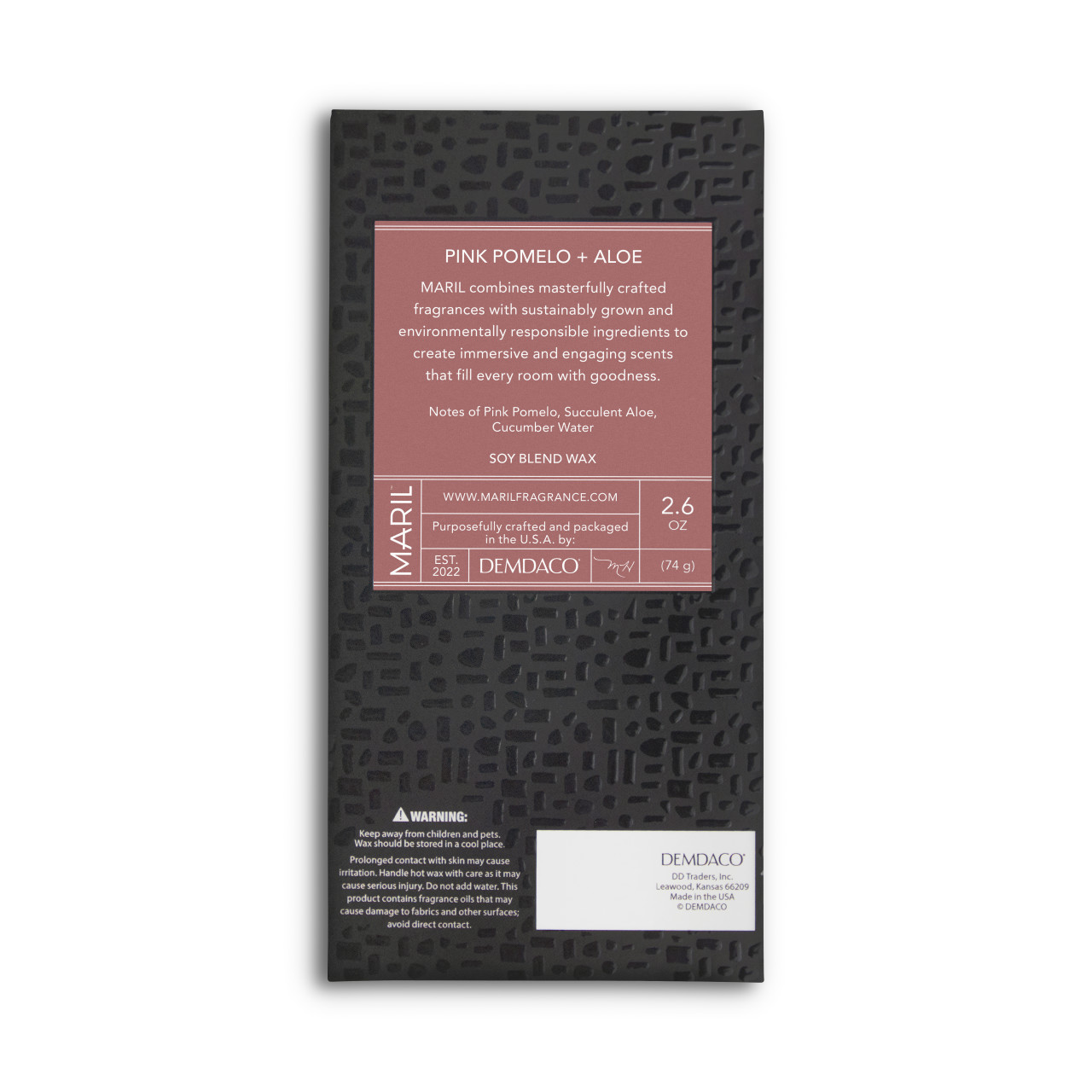 Pink Pomelo + Aloe 2.6 oz. Wax Melt - MARIL thumbnail