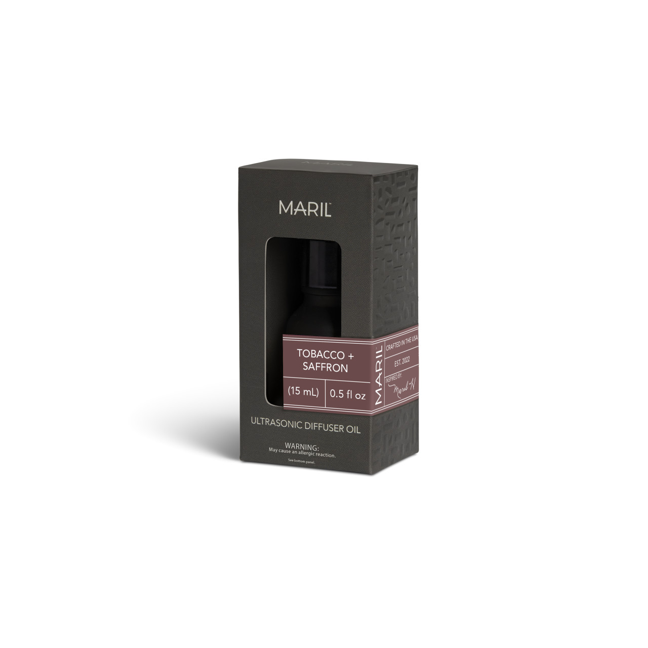 Tobacco + Saffron .5 fl oz. Ultrasonic Diffuser Oil - MARIL thumbnail
