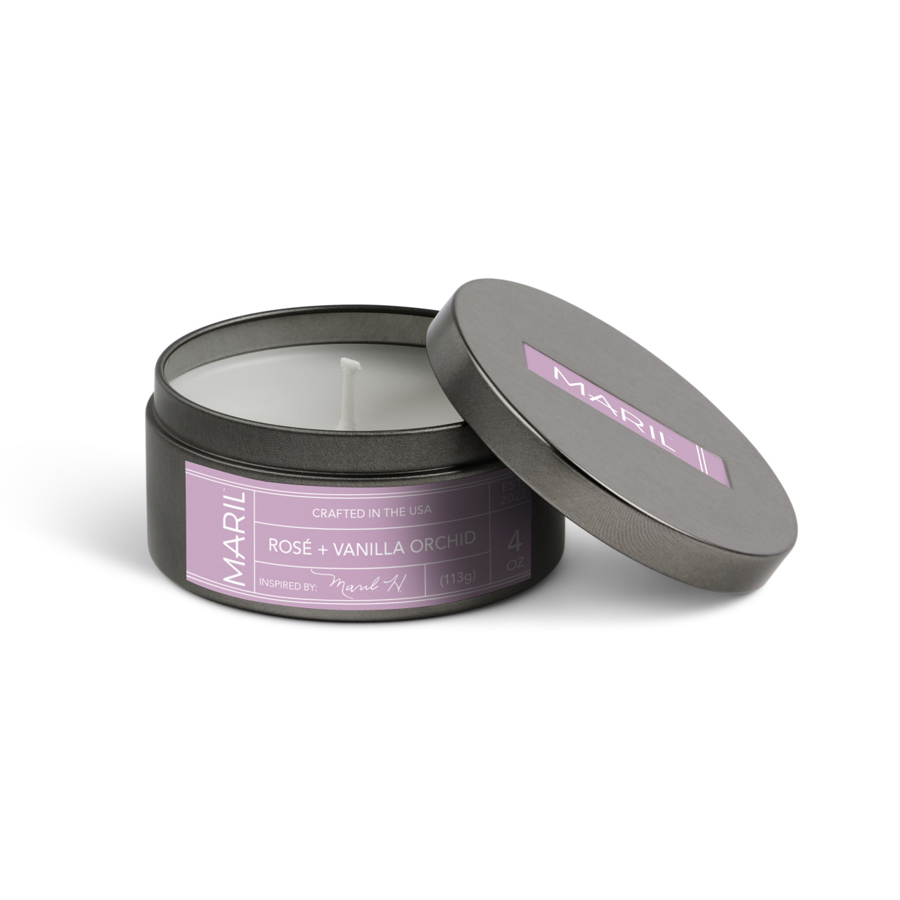 Rosé + Van Orchid 4 oz. Travel Candle - MARIL thumbnail