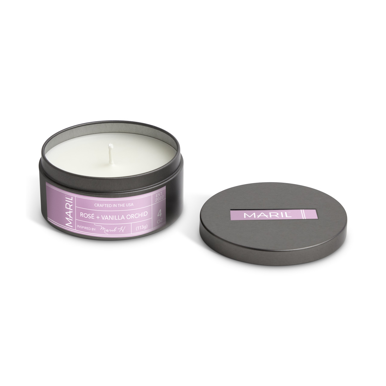 Rosé + Van Orchid 4 oz. Travel Candle - MARIL thumbnail