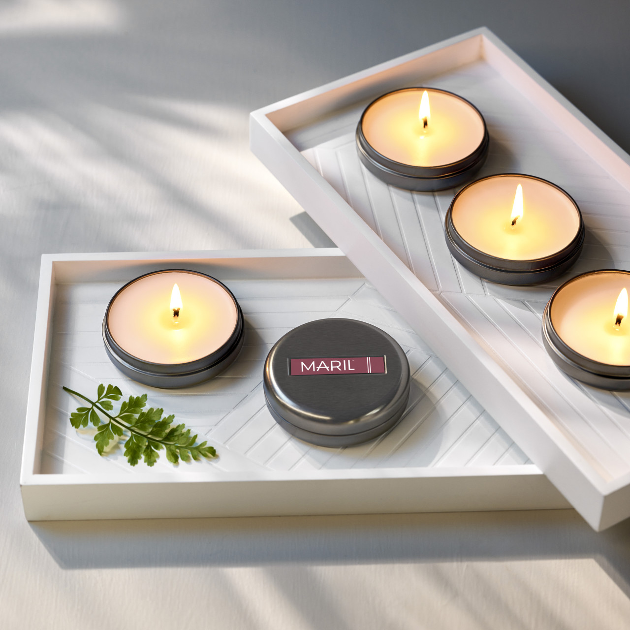 Rose + Leather 1.75 oz. Demi Travel Candle - MARIL thumbnail
