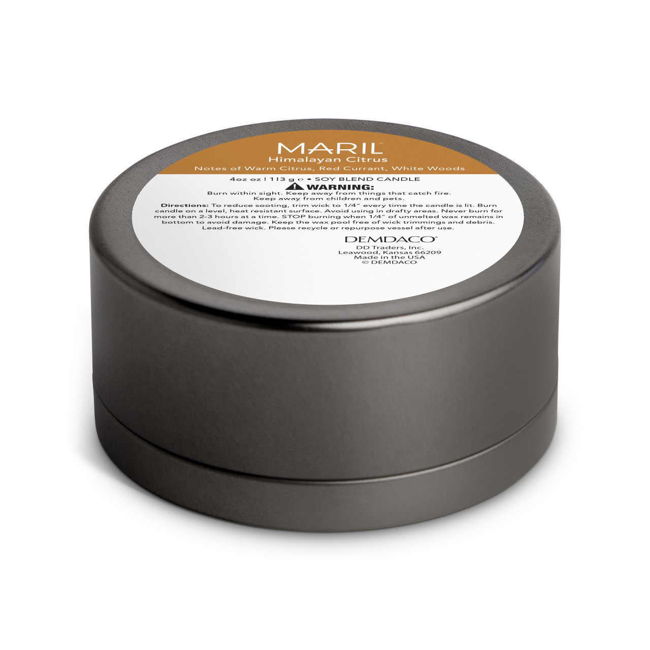 Himalayan Citrus 4 oz. Travel Candle - MARIL thumbnail