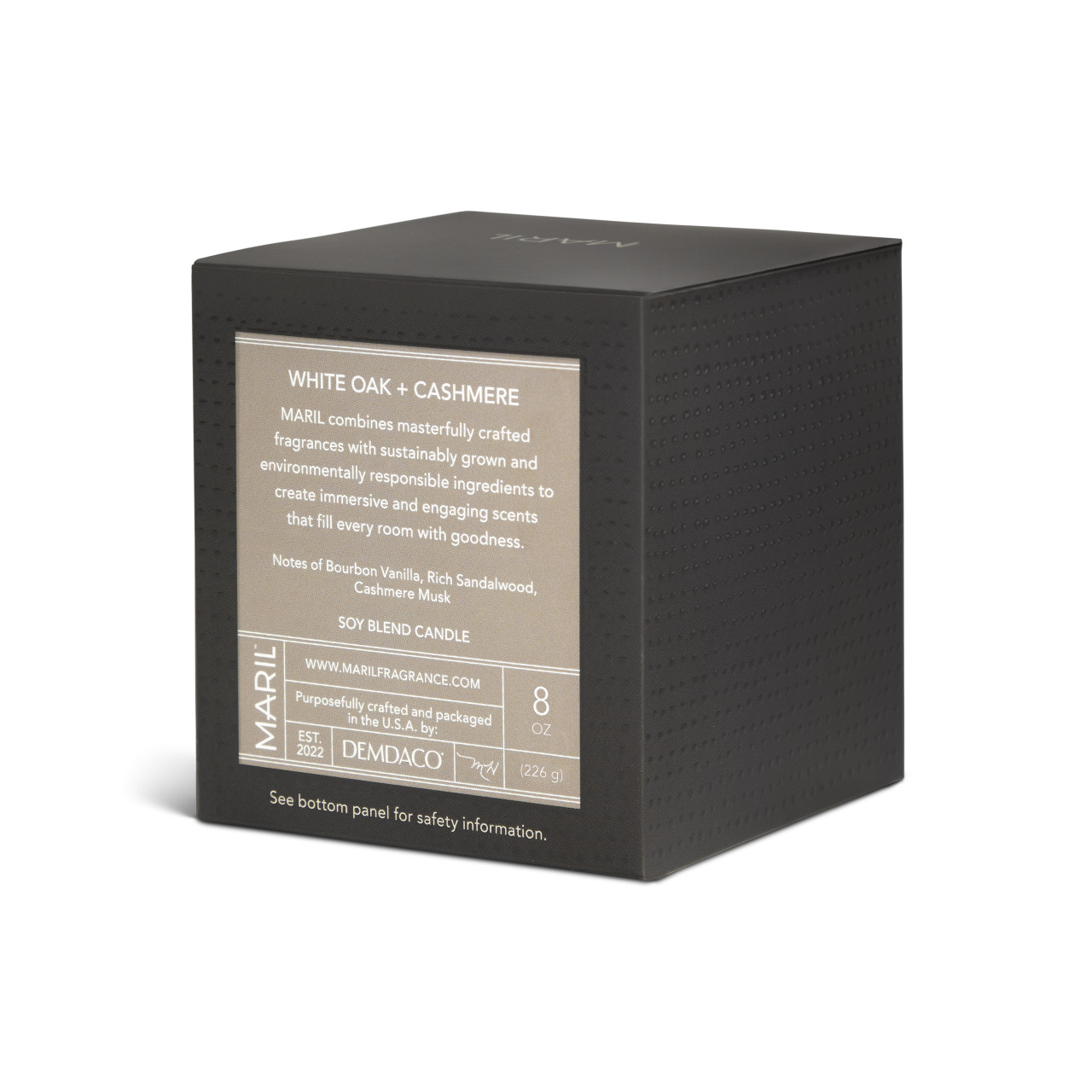 MARIL® Fragrance White Oak + Cashmere Candle 8oz thumbnail