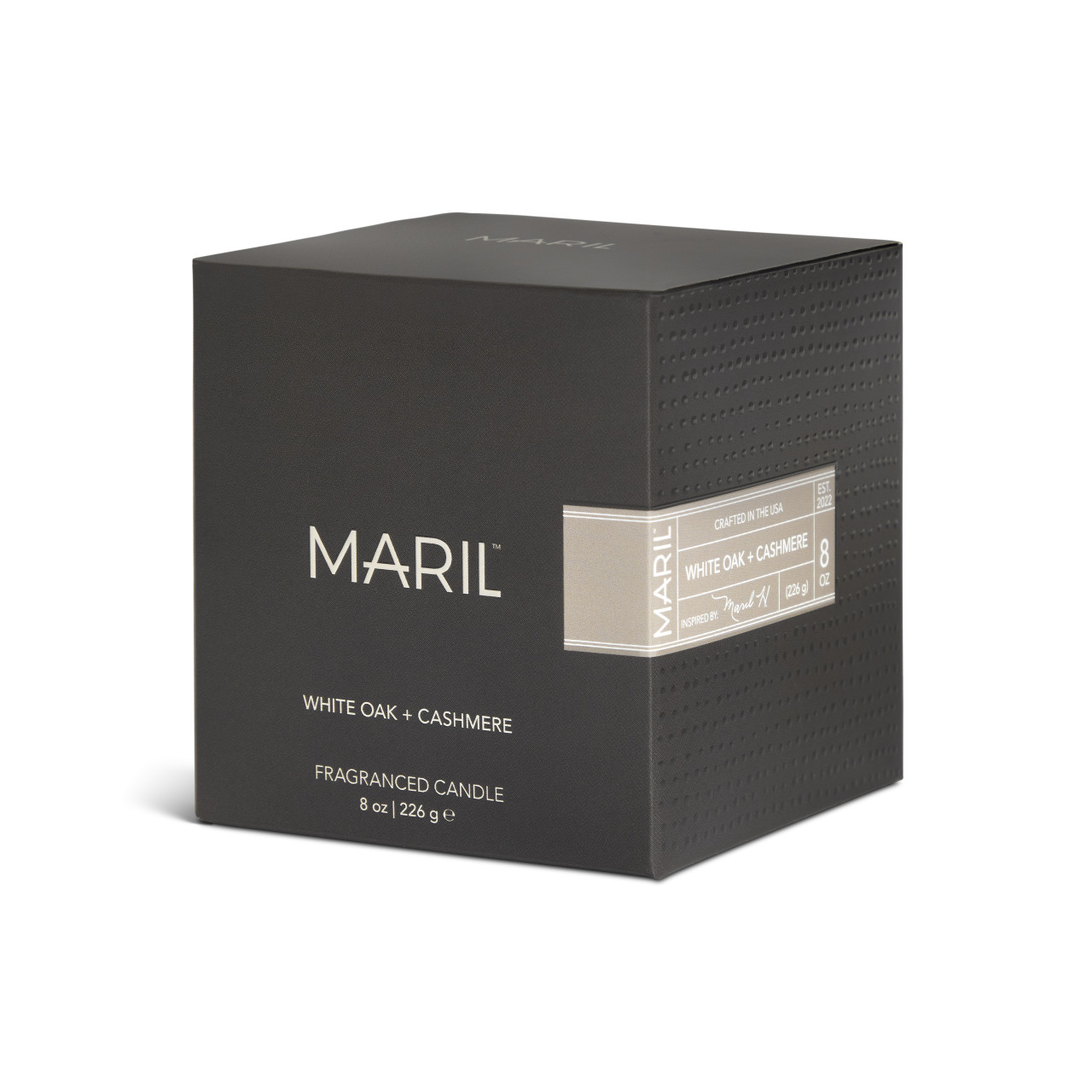 MARIL® Fragrance White Oak + Cashmere Candle 8oz thumbnail