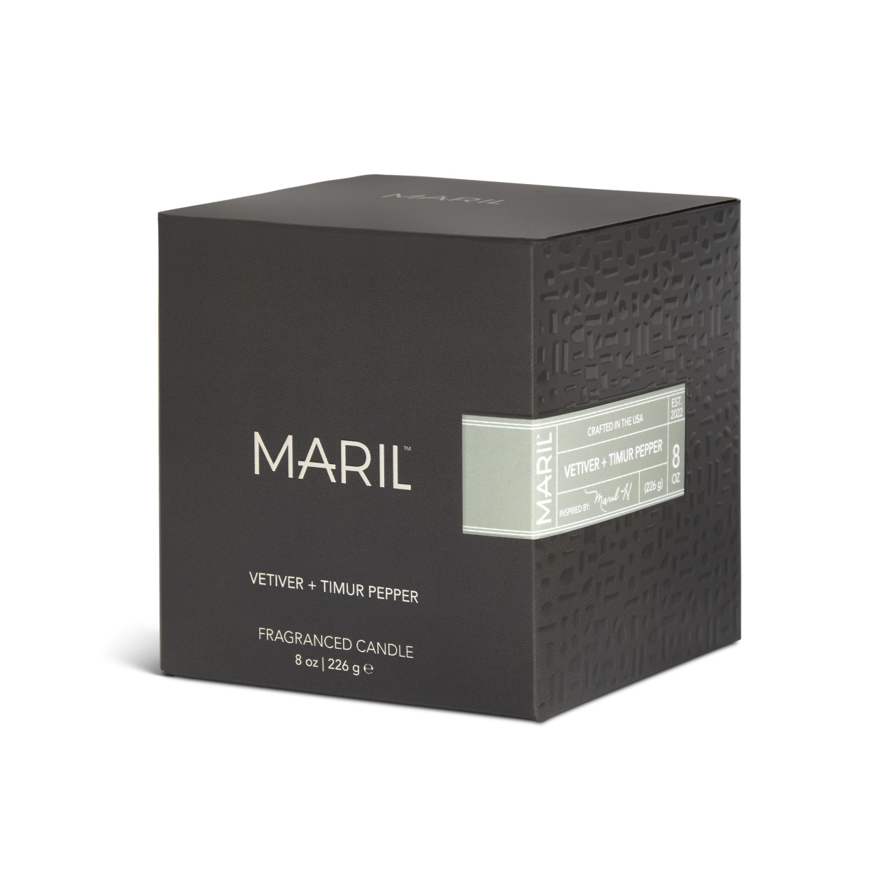 Vetiver + Timur Pepper 8 oz. Candle - MARIL thumbnail