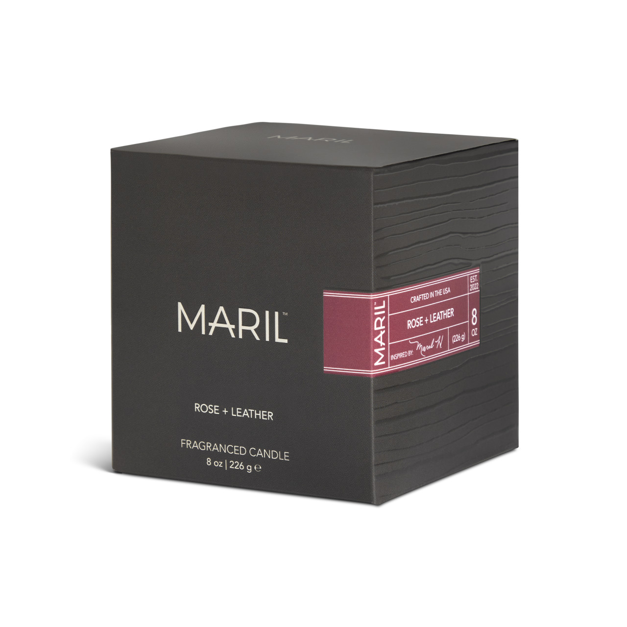 MARIL® Fragrance Rose + Leather Candle 8oz thumbnail