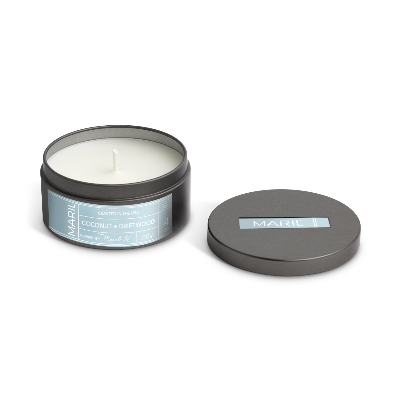 Coconut + Driftwood 4 oz. Travel Candle - MARIL thumbnail