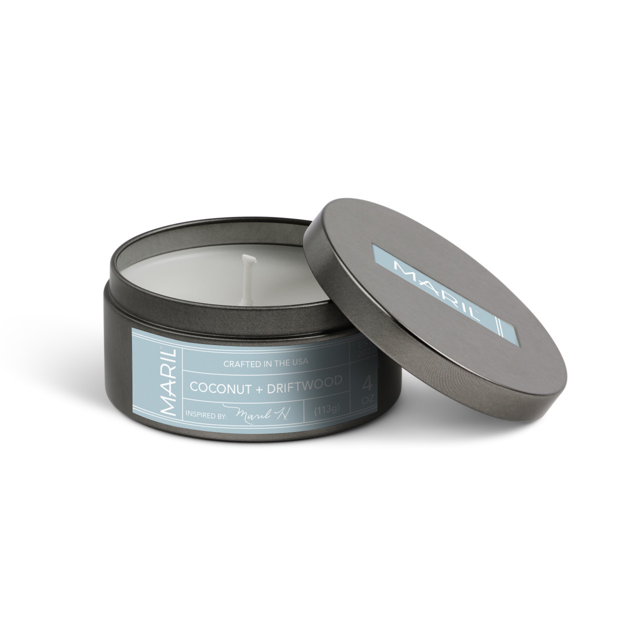 Coconut + Driftwood 4 oz. Travel Candle - MARIL thumbnail