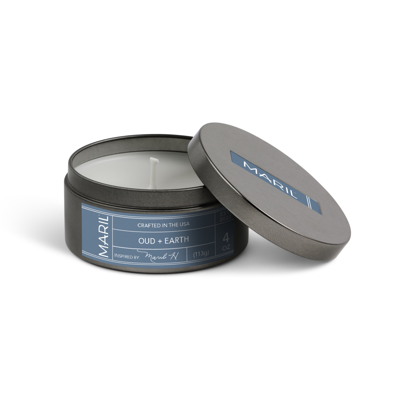 Oud + Earth 4 oz. Travel Candle - MARIL thumbnail