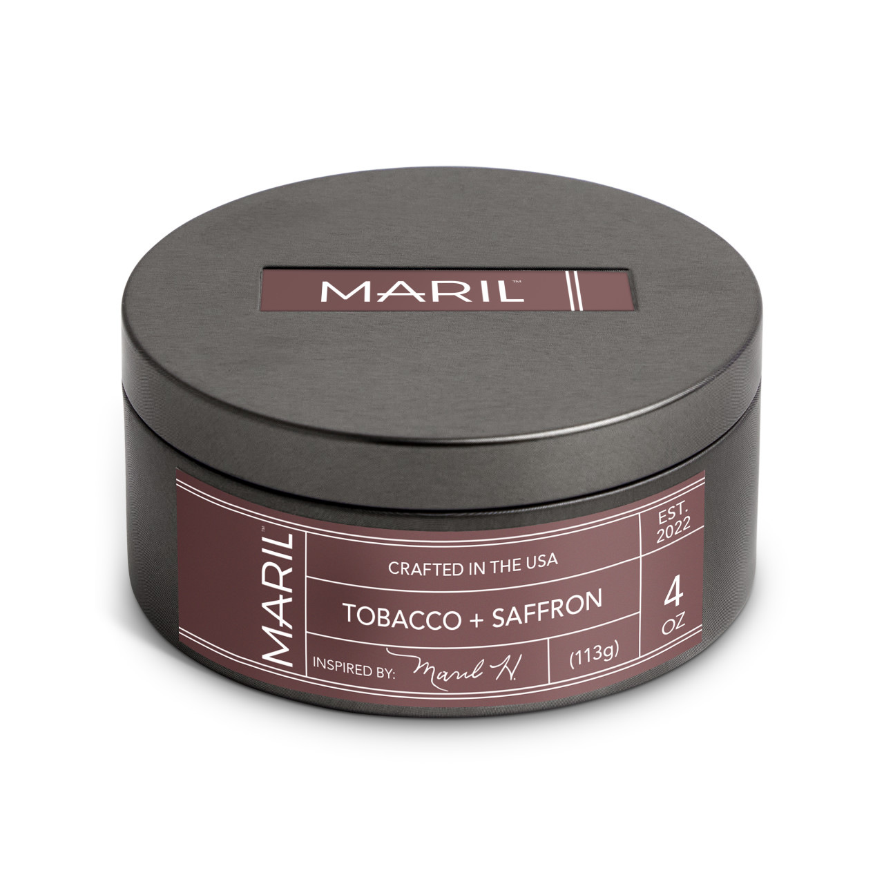 Tobacco + Saffron 4 oz. Travel Candle - MARIL thumbnail