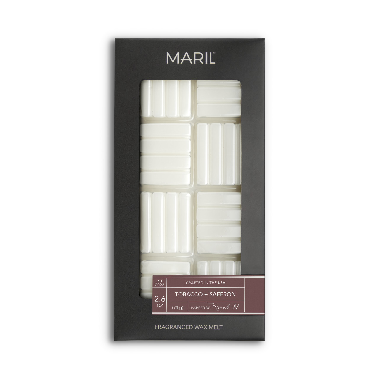 Tobacco + Saffron 2.6 oz. Wax Melt - MARIL thumbnail