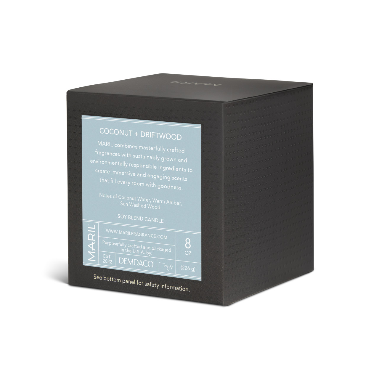 Coconut + Driftwood 8 oz. Candle - MARIL thumbnail