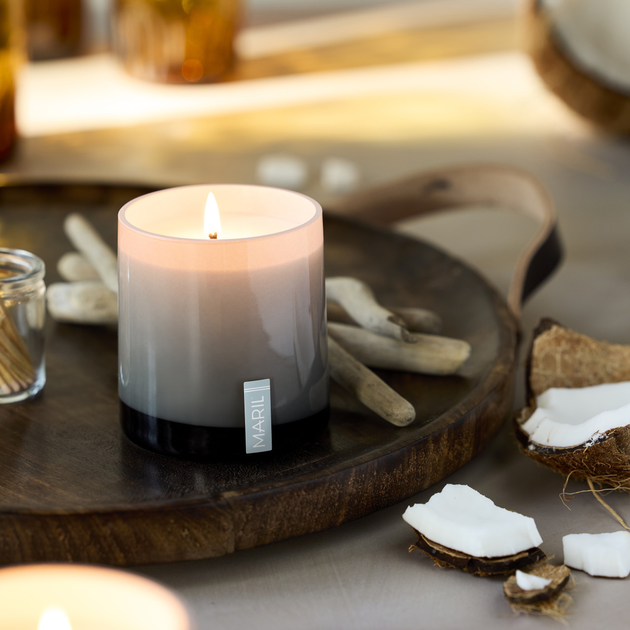 Coconut + Driftwood 8 oz. Candle - MARIL thumbnail
