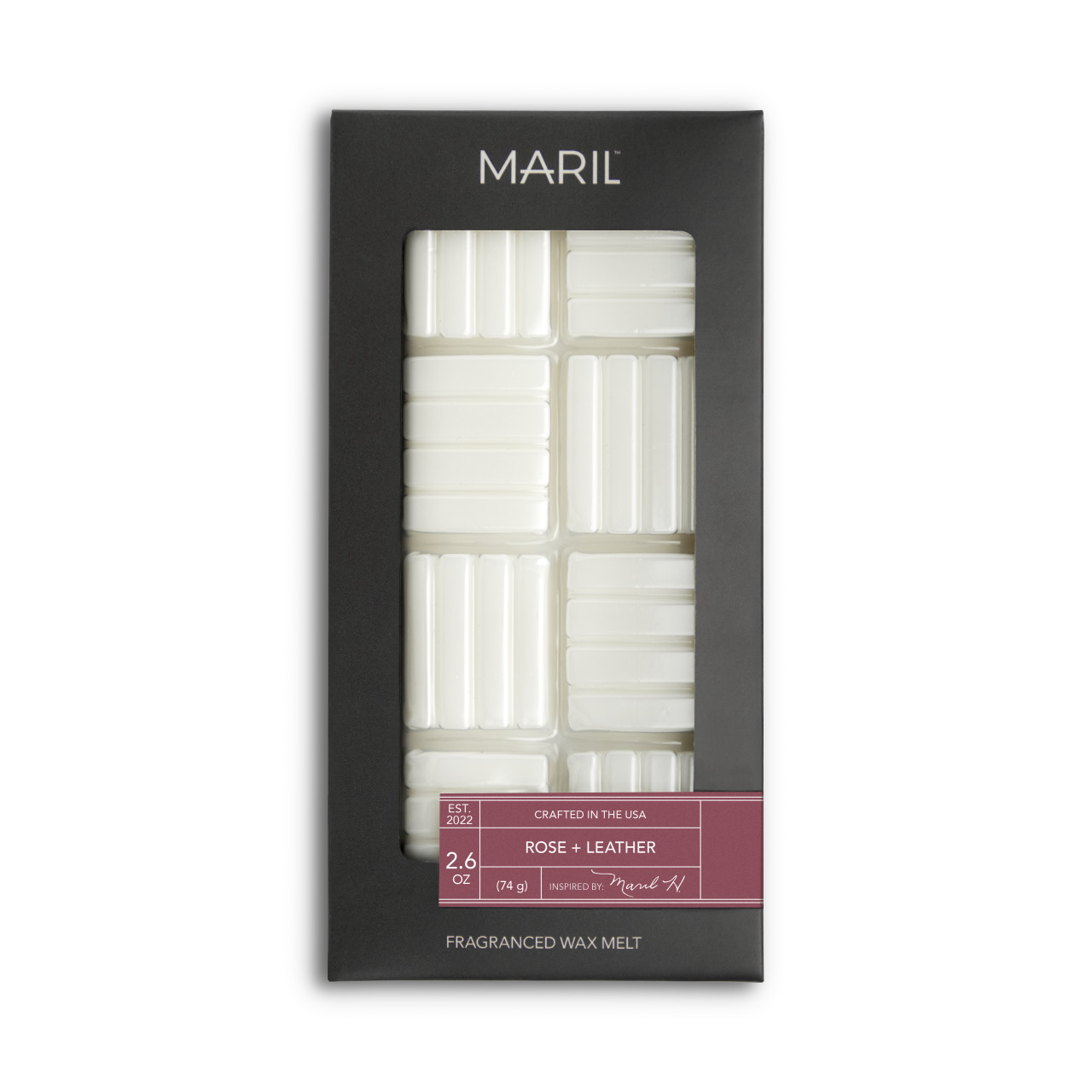 Rose + Leather 2.6 oz. Wax Melt - MARIL thumbnail