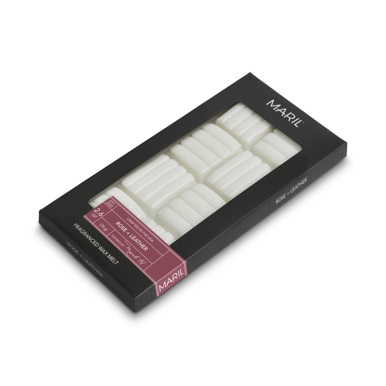 Rose + Leather 2.6 oz. Wax Melt - MARIL thumbnail
