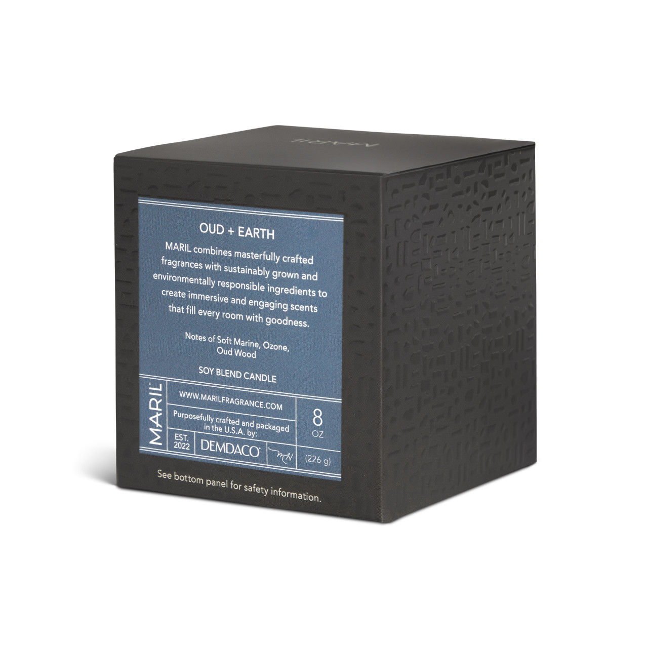 Oud + Earth 8 oz. Candle - MARIL thumbnail