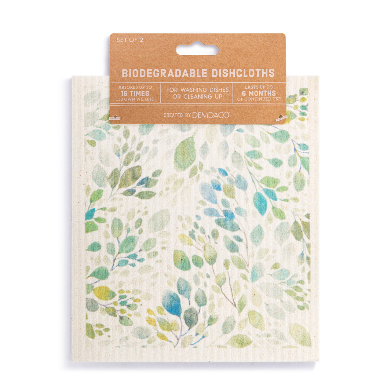 Biodegradable Dish Cloths Set of 2 - Spring Leaves thumbnail
