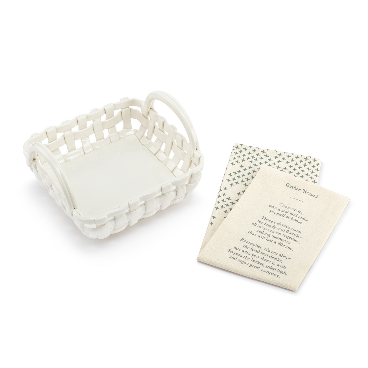 Gather 'Round White Friends & Family Goodie Basket With Towel thumbnail