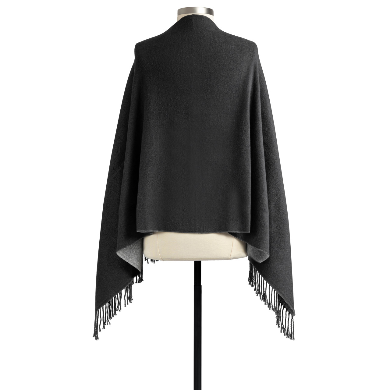 Giving Collection Charcoal Gray Fringed Giving Wrap thumbnail