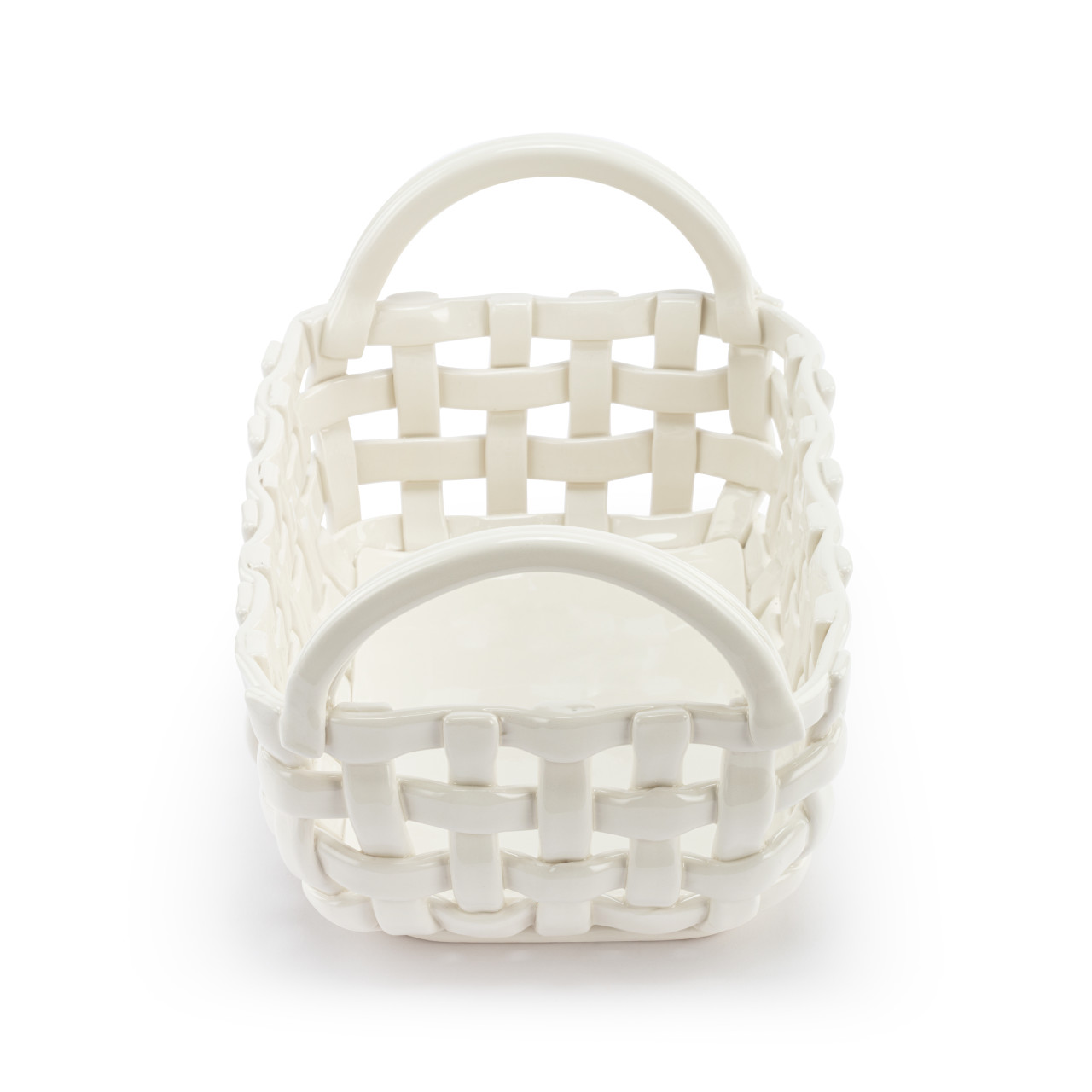 Gather 'Round Ceramic Cream Loaf Basket With Towel thumbnail