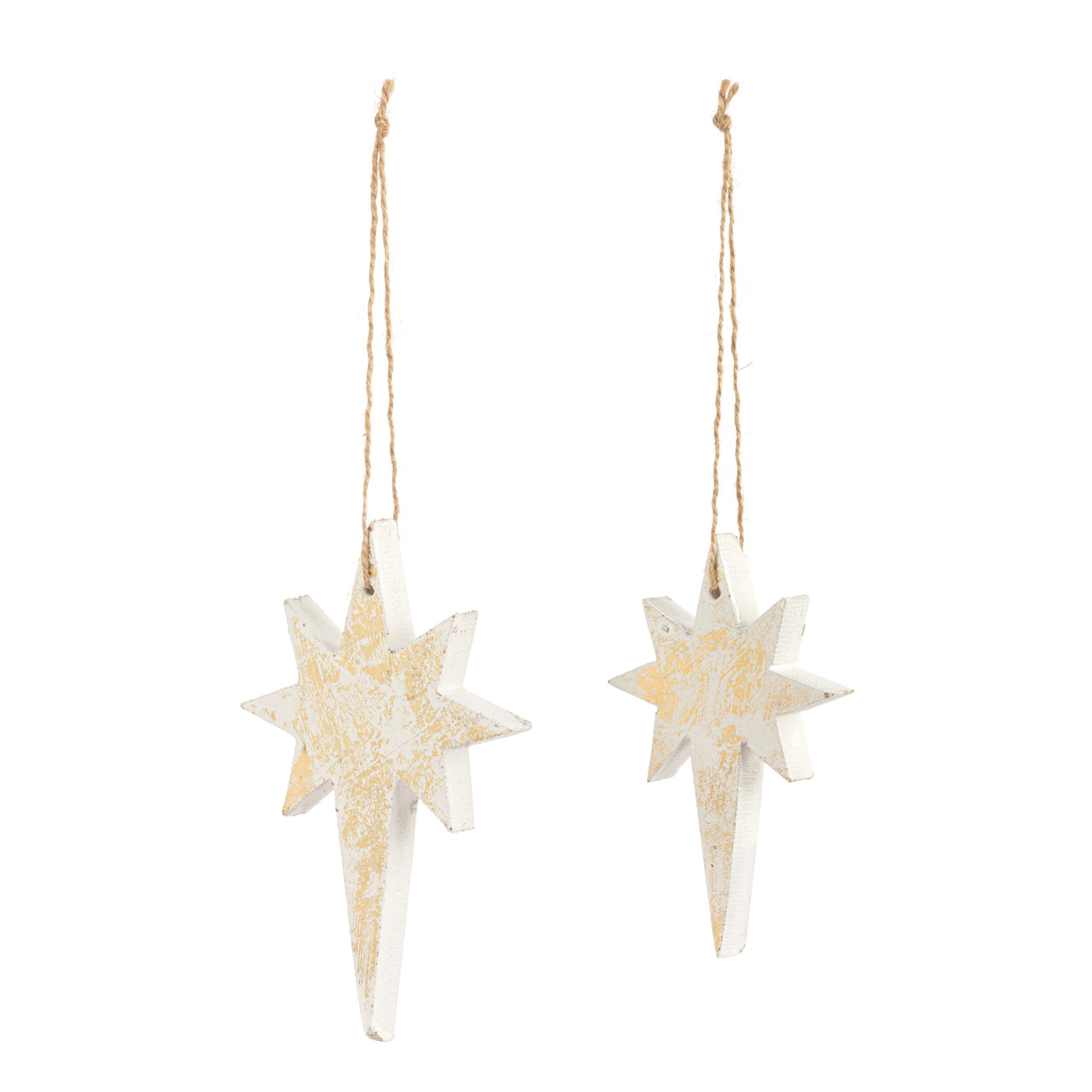 Star of Bethlehem Wood Ornaments - 2 Assorted thumbnail