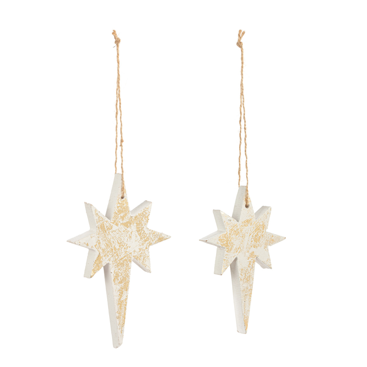 Star of Bethlehem Wood Ornaments - 2 Assorted thumbnail