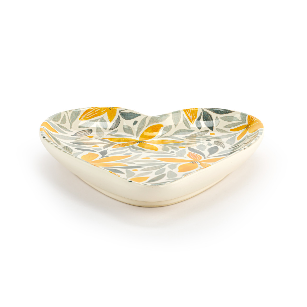 Mustard Gray Floral Heart Spoon Rest thumbnail