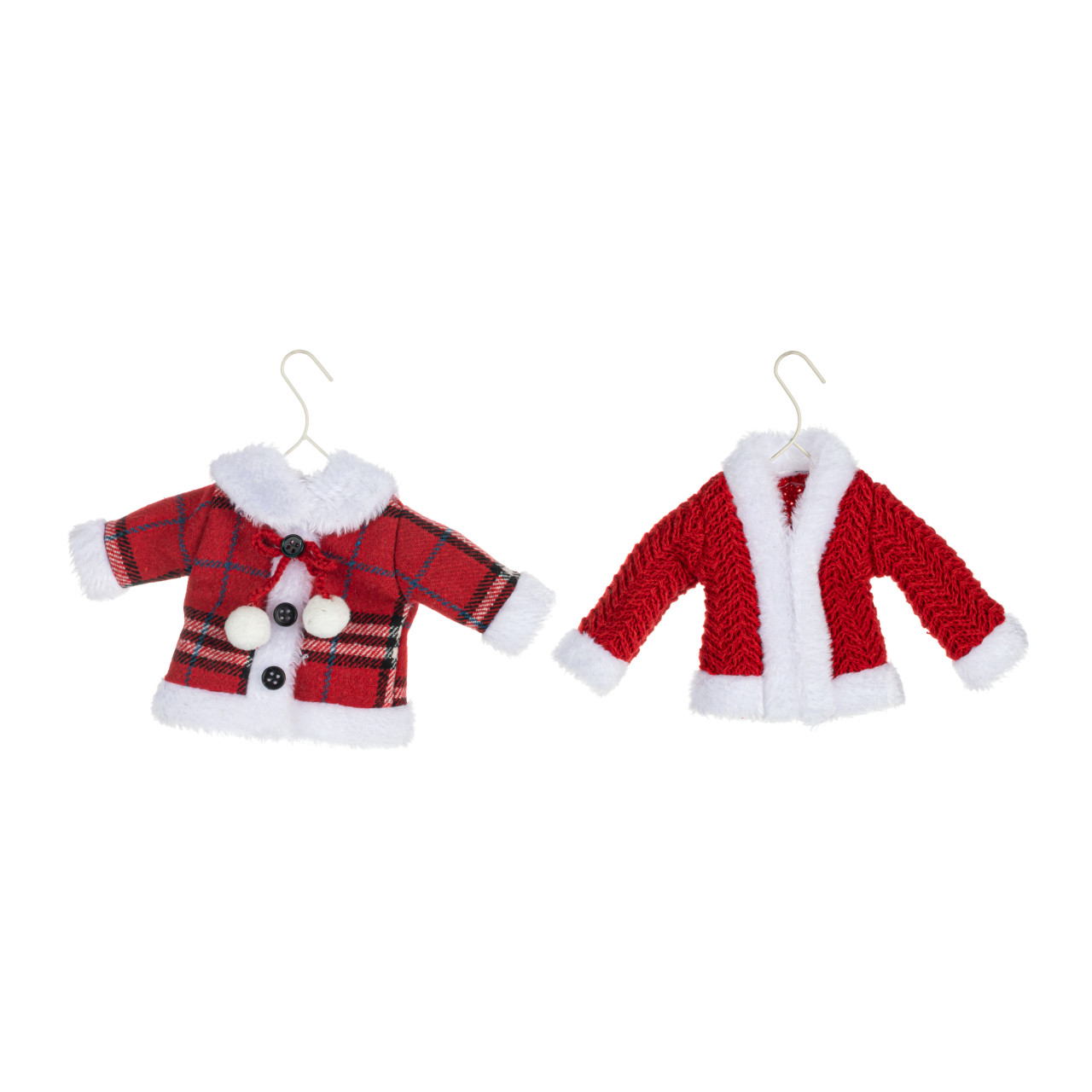 Red Winter Coat Ornaments - Set of 2 thumbnail