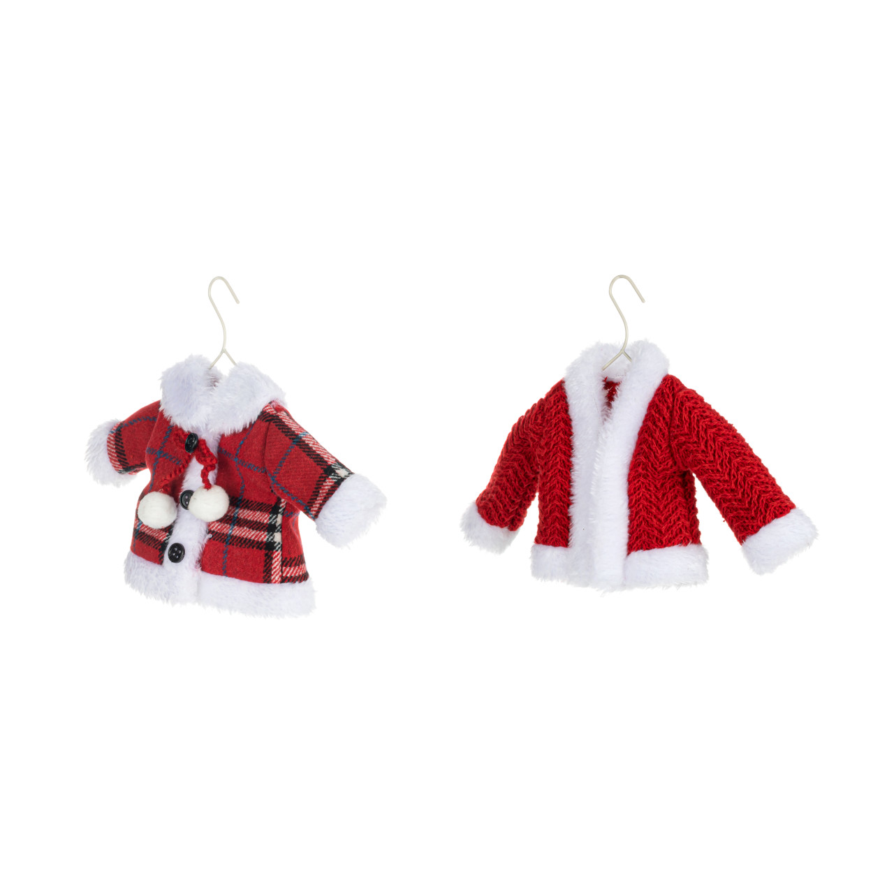 Red Winter Coat Ornaments - Set of 2 thumbnail