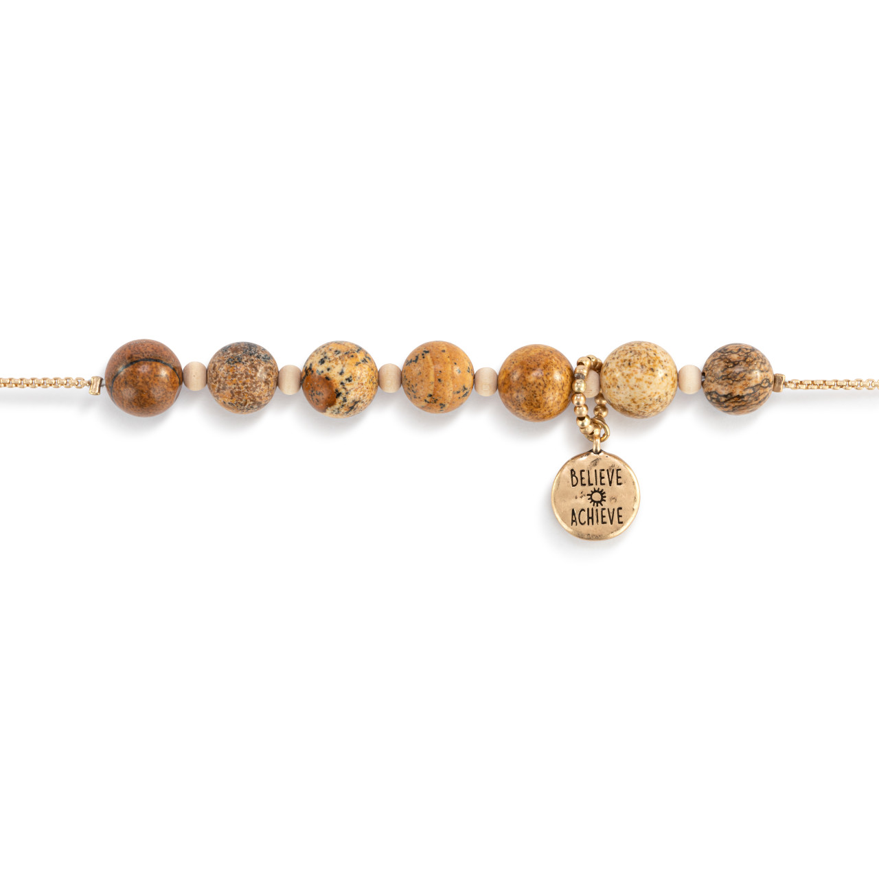 7 Days Tracker Bracelet - Taupe and Gold thumbnail