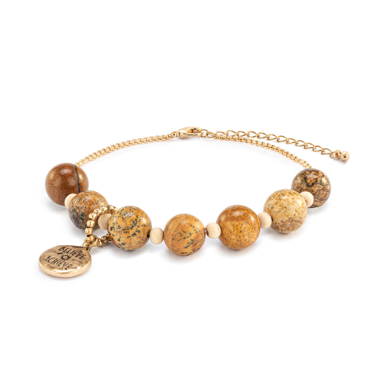 7 Days Tracker Bracelet - Taupe and Gold thumbnail