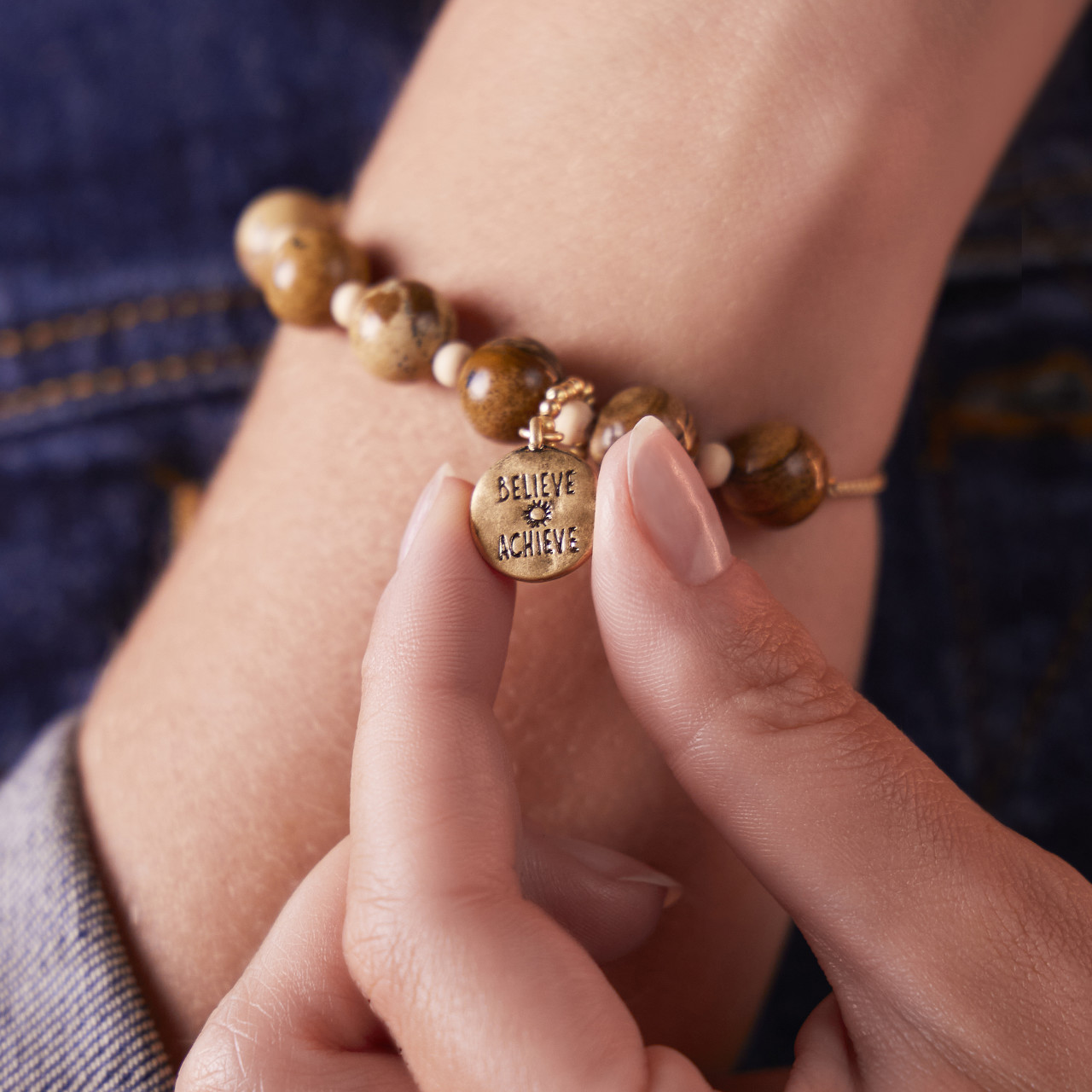 7 Days Tracker Bracelet - Taupe and Gold thumbnail