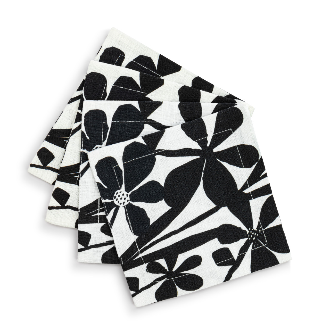 Bold Floral Fabric Cocktail Napkin thumbnail