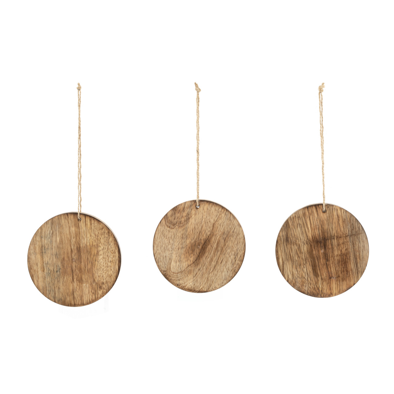 Round Whitewashed Wood Reindeer Ornaments - 3 Assorted thumbnail