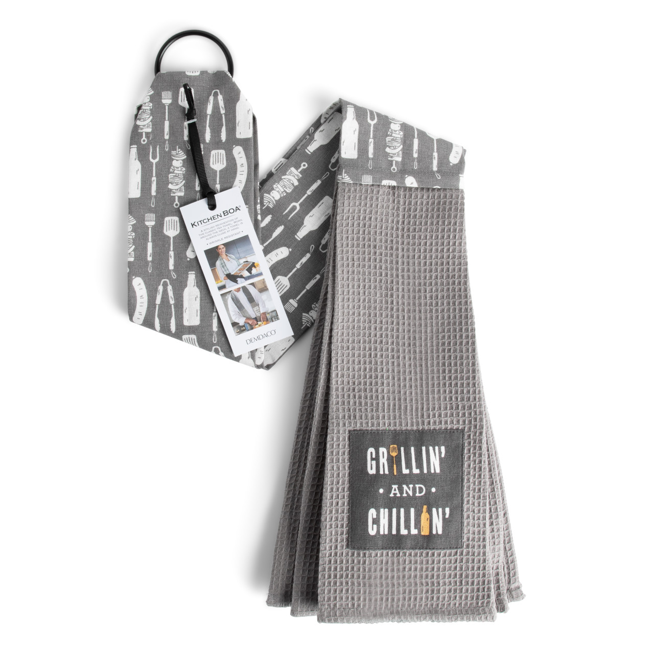 byDesign Serving White & Gray Grillin' & Chillin' Kitchen Boa 4" x 69" thumbnail