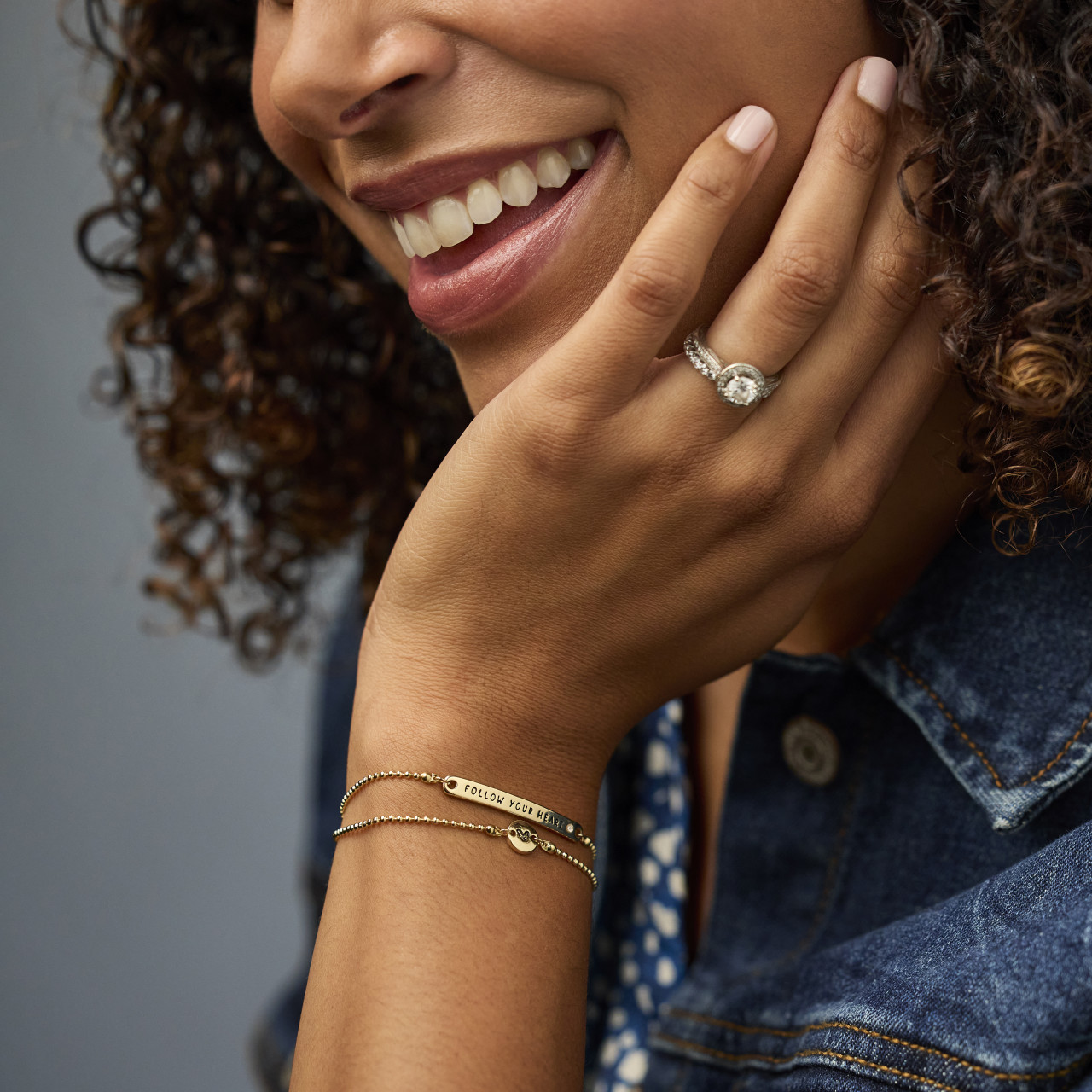 Winnie-the-Pooh Follow Your Heart Adjustable Layered Bracelet 7" thumbnail