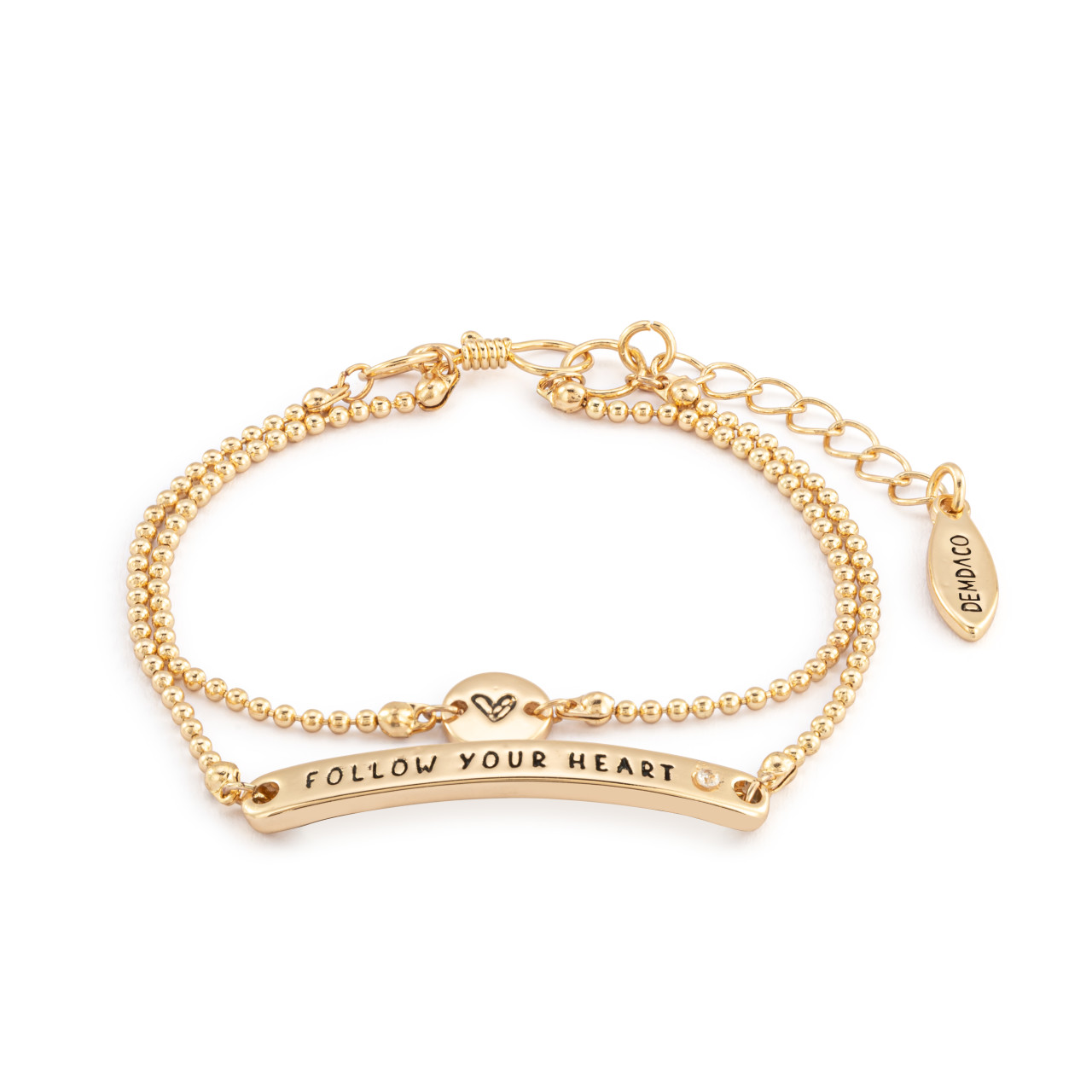 Winnie-the-Pooh Follow Your Heart Adjustable Layered Bracelet 7" thumbnail