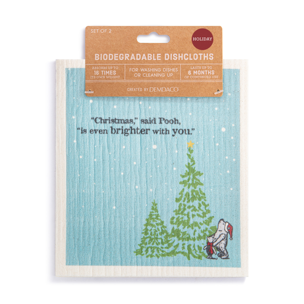 Holiday Biodegradable Dish Cloths Set of 2 - Brighter With You thumbnail