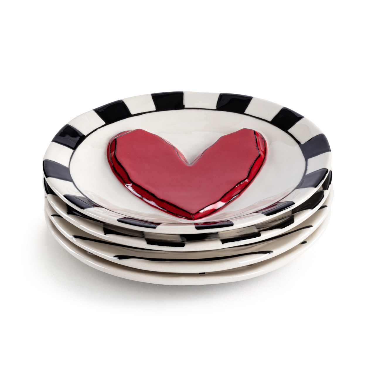 Red Heart Appetizer Plates - Set of 4 thumbnail
