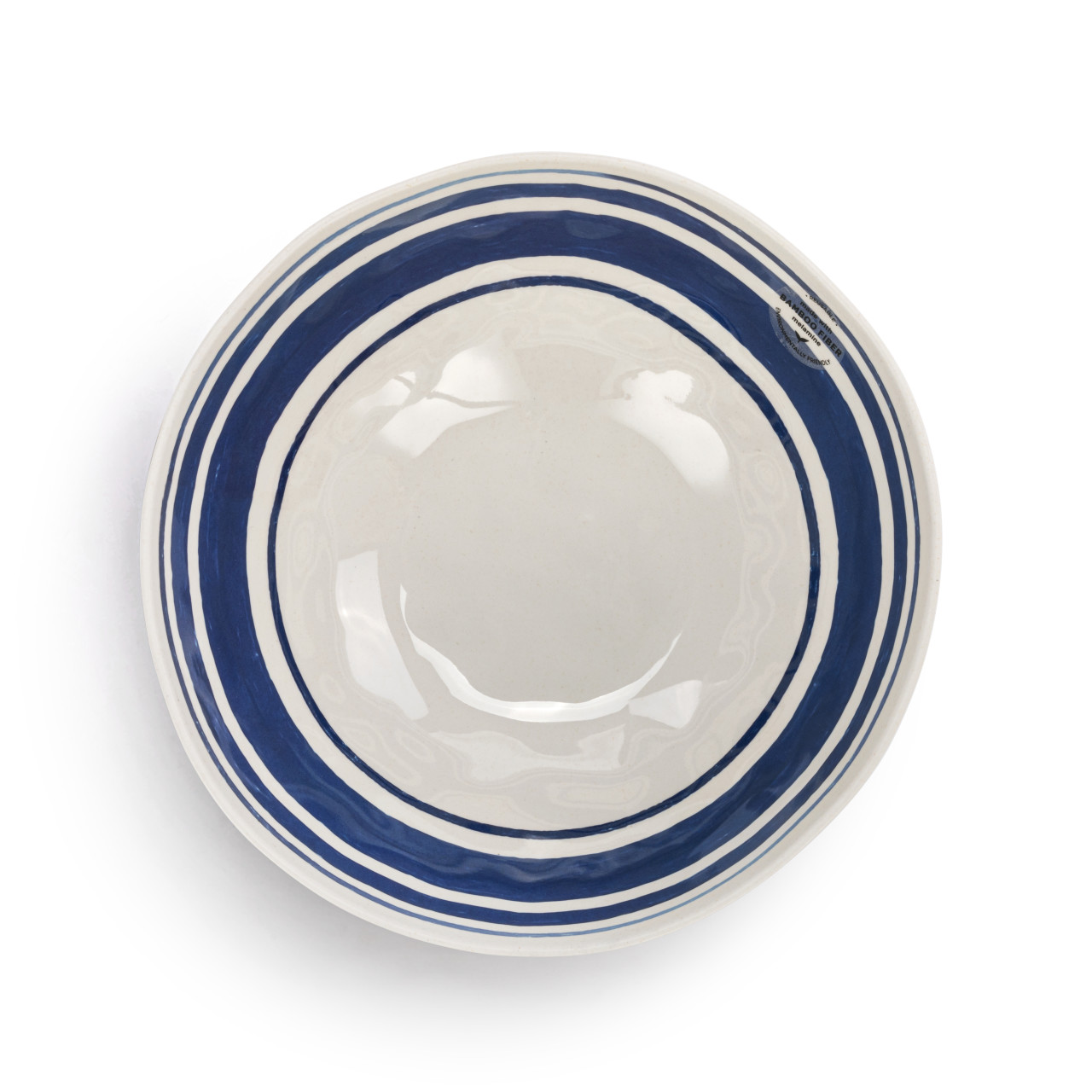 Indigo Stripe Large Melamine Serve Bowl thumbnail