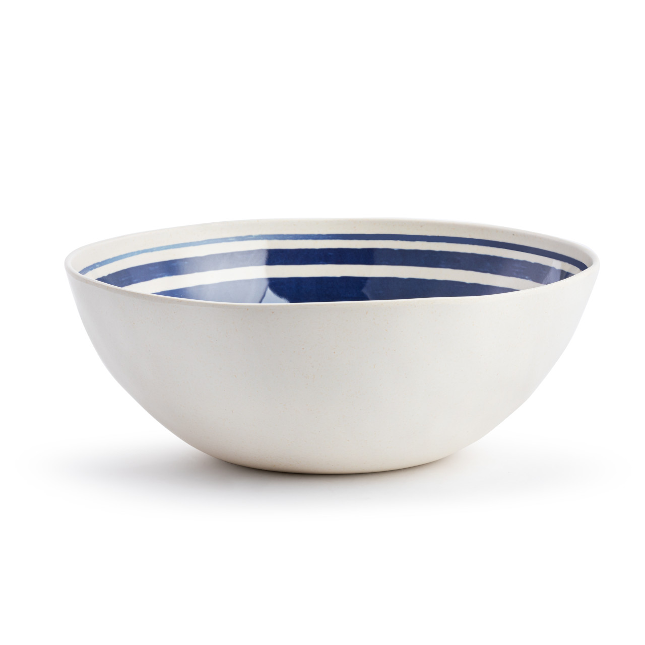 Indigo Stripe Large Melamine Serve Bowl thumbnail