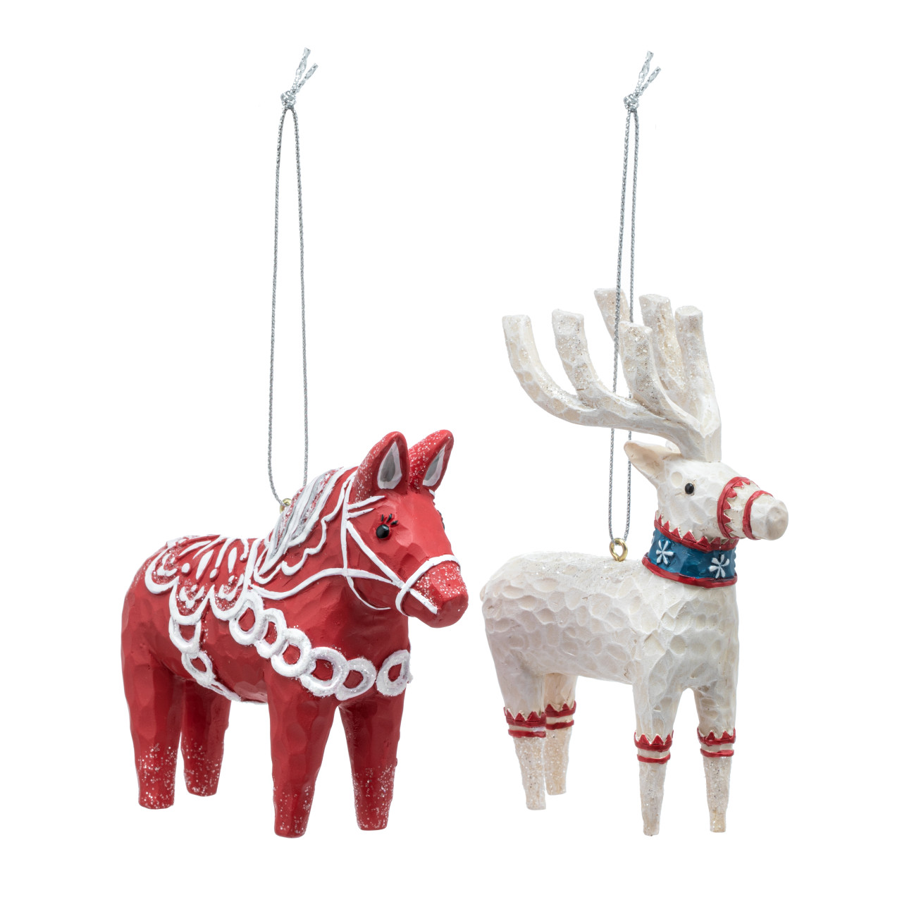 Scandi Lucky Horse & Deer Ornaments - Set of 2 thumbnail