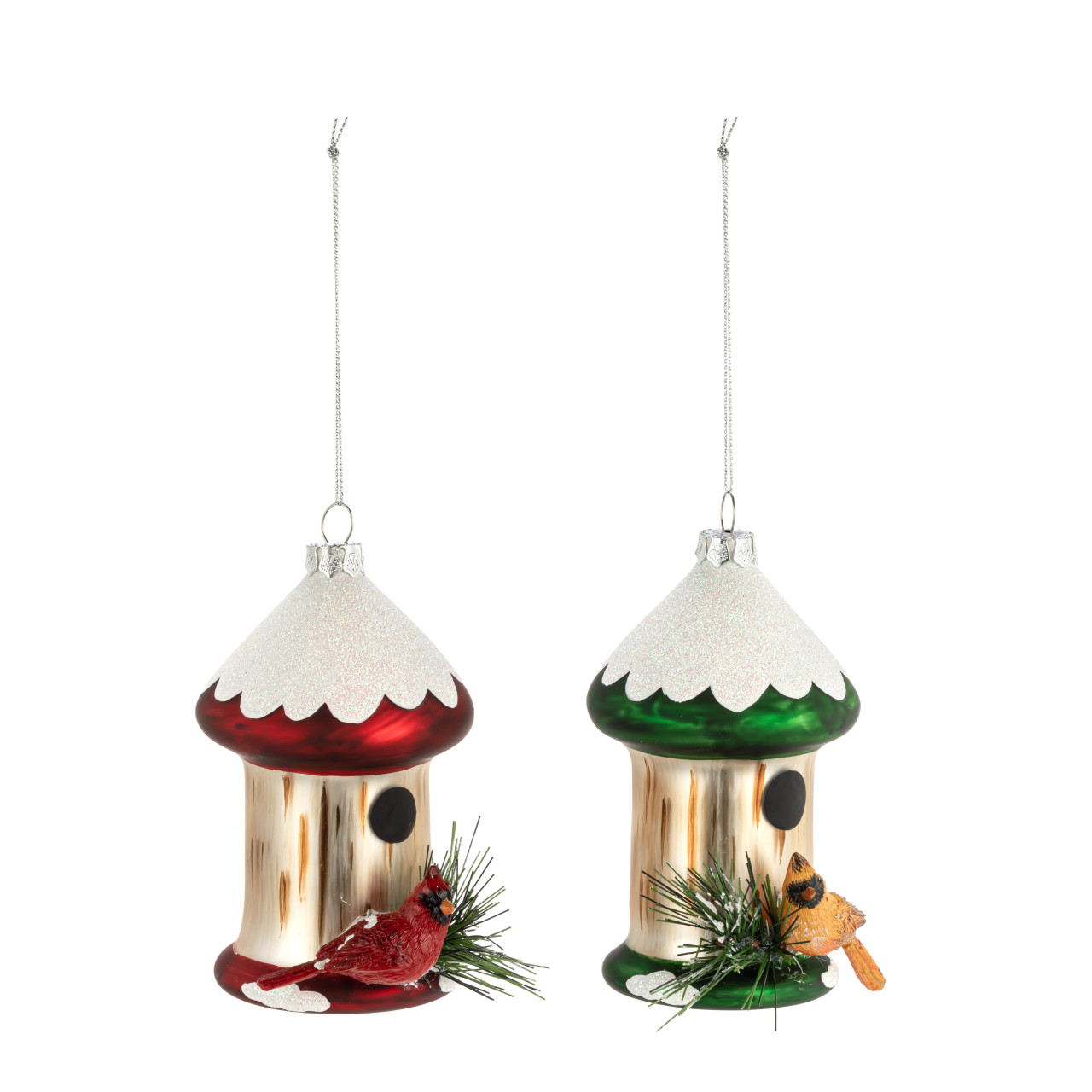 Bird Feeder Cardinal Ornaments - Set of 2 thumbnail