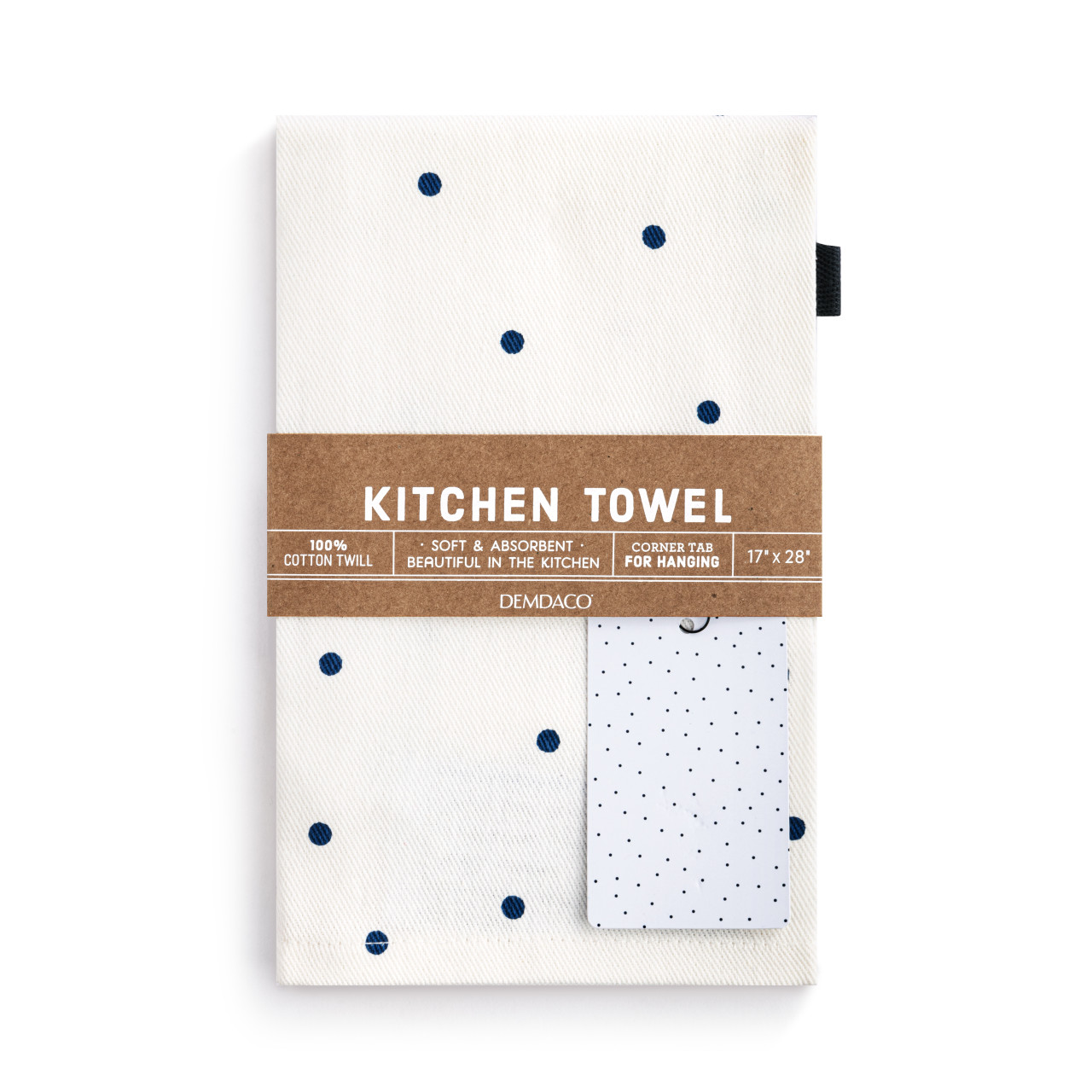 Blue Polka Dot Cotton Twill Kitchen Towel thumbnail