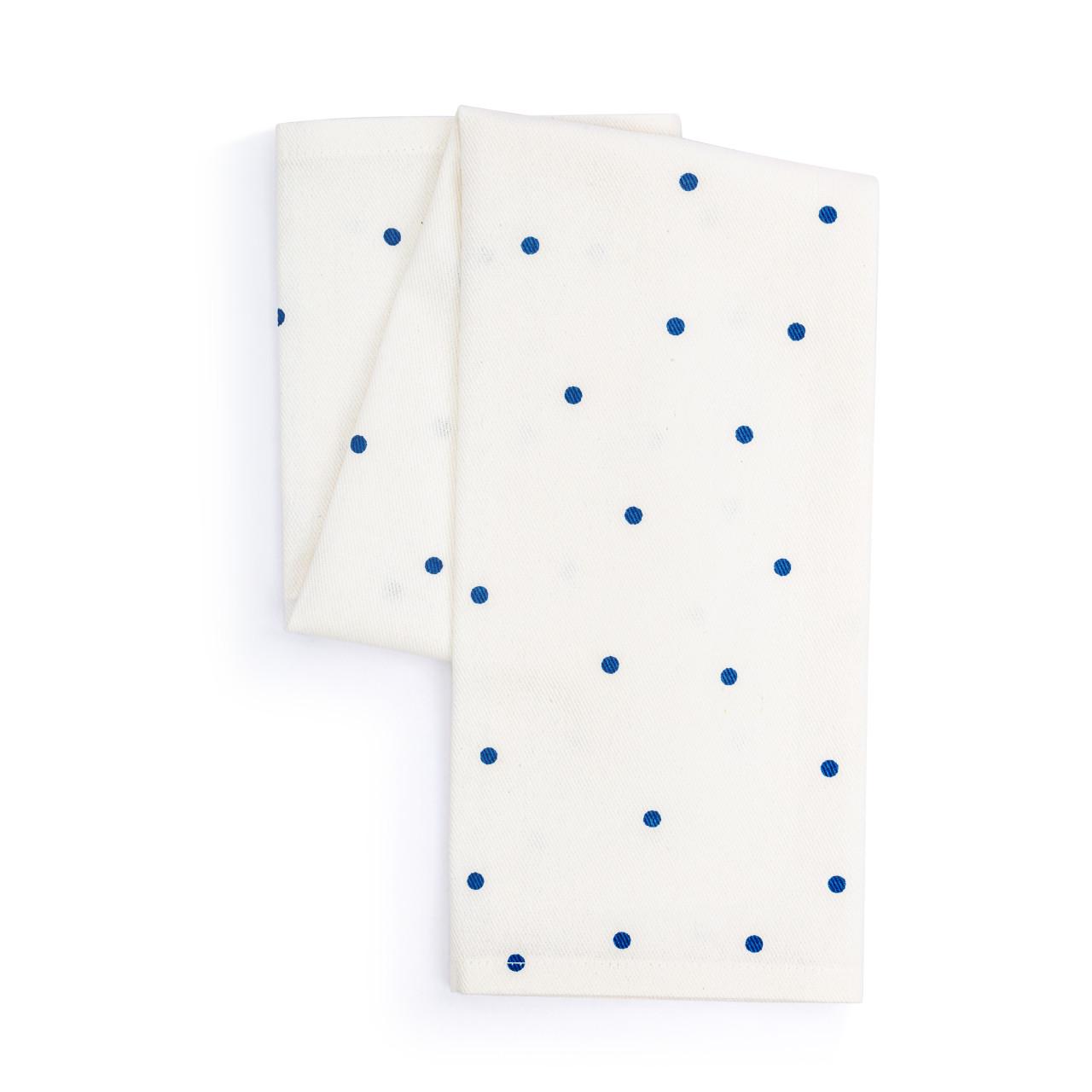 Blue Polka Dot Cotton Twill Kitchen Towel thumbnail